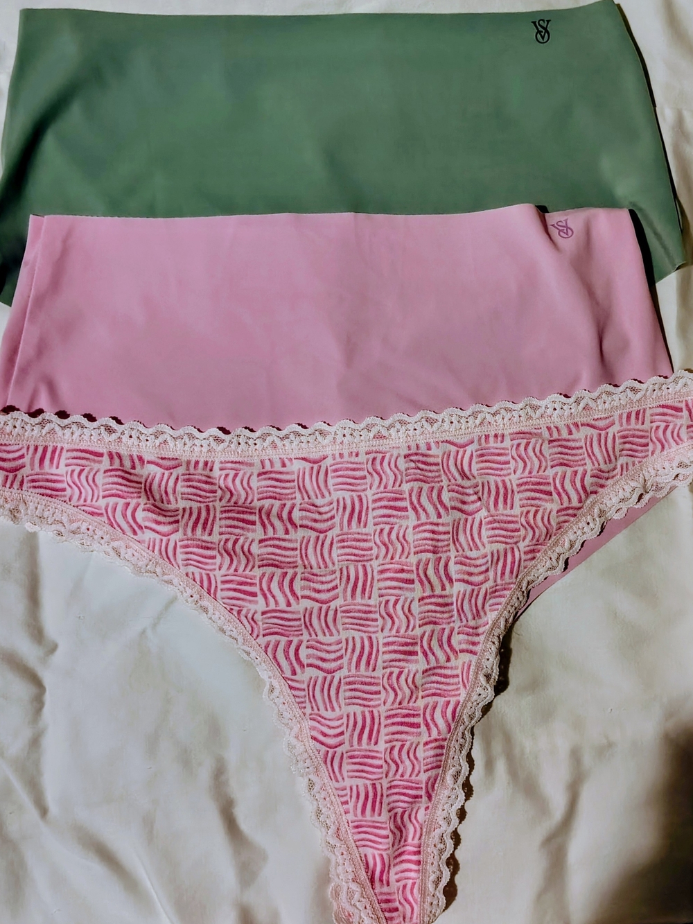 Victoria's Secret Pink, Green, Stripe Panties